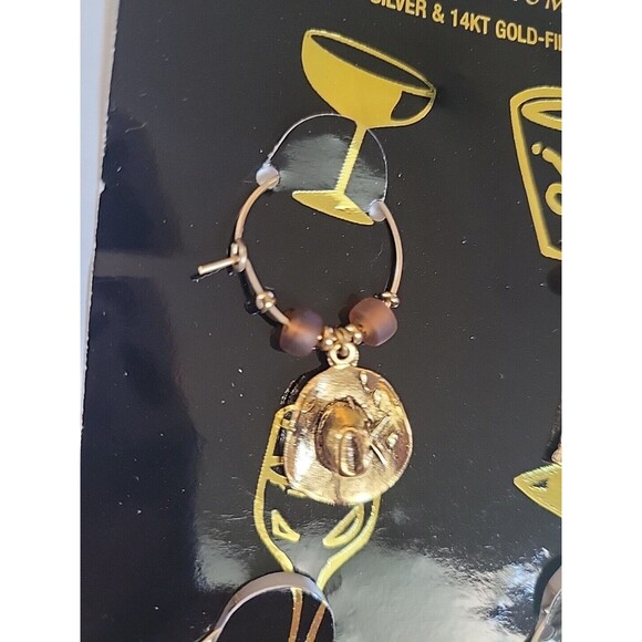 Western Themed Wine Glass Charms 14K Filled over Sterling Silver Loops Set Of 4 - Picture 4 of 8